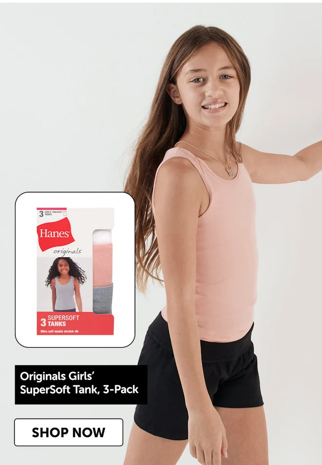 Originals Girls’ SuperSoft Tank, 3-Pack