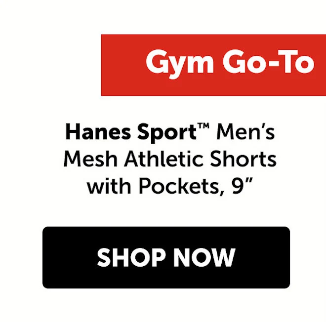 Hanes Sport Men’s Mesh Athletic Shorts with Pockets, 9”