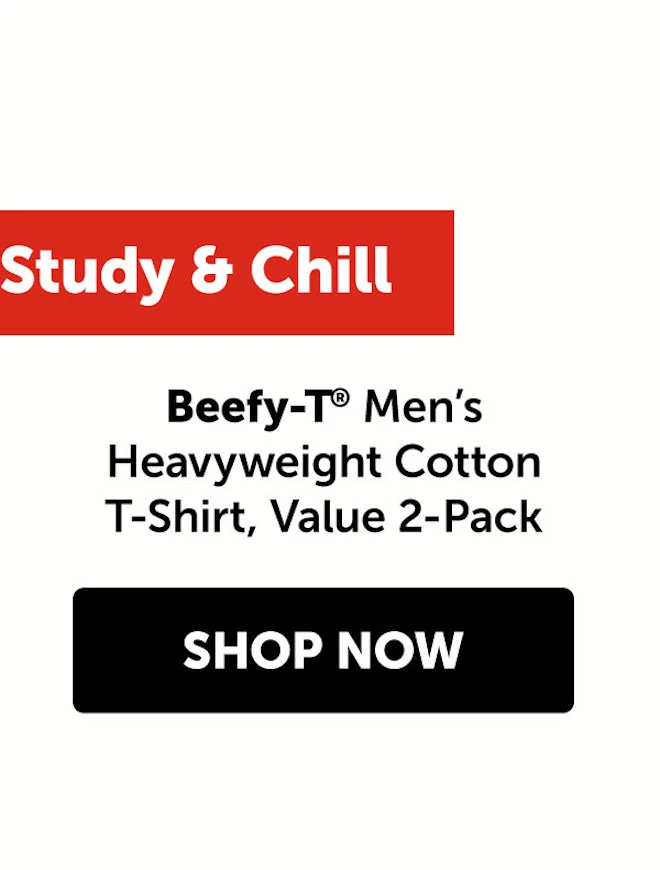 Beefy-T Men’s Heavyweight Cotton T-Shirt, Value 2-Pack