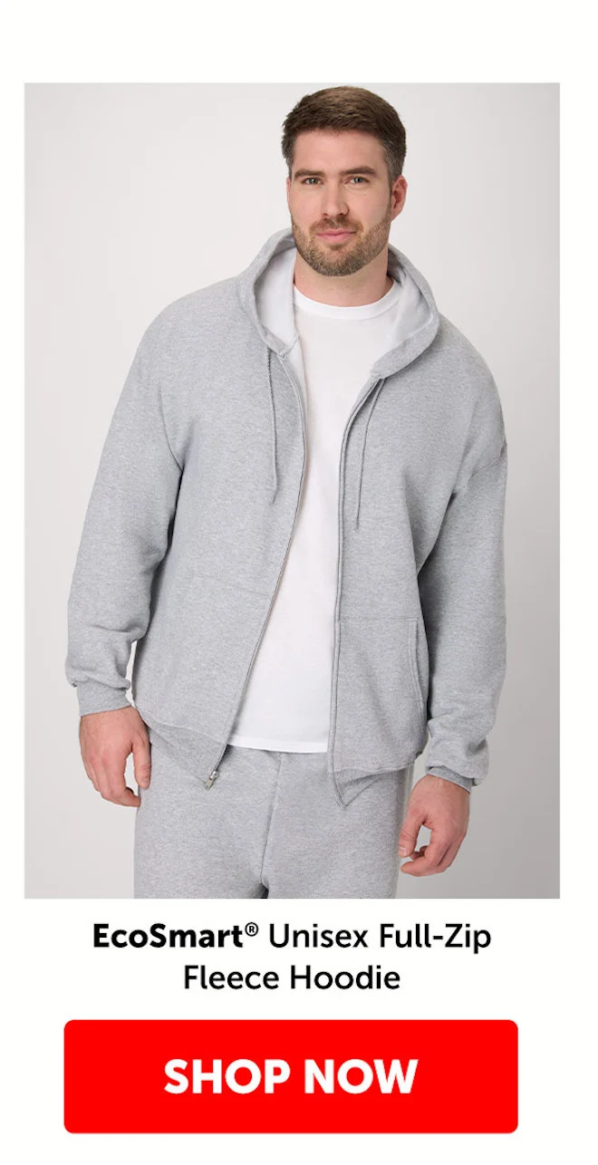 EcoSmart Unisex Full-Zip Fleece Hoodie