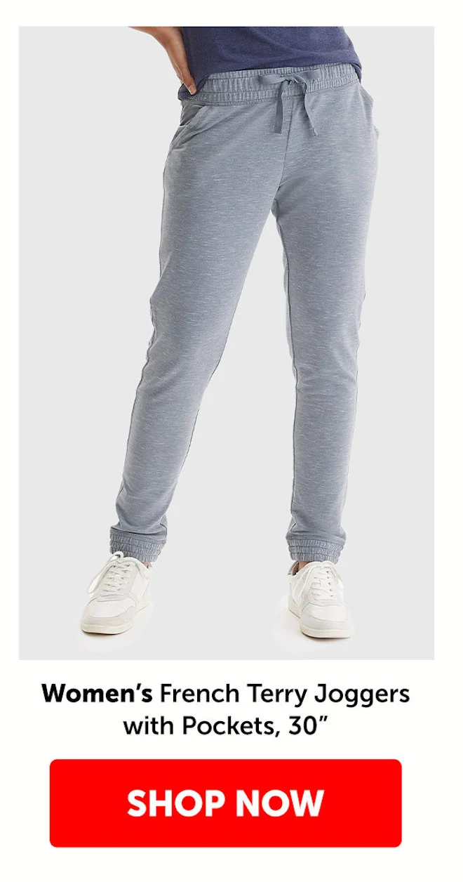 Women’s French Terry Joggers with Pockets, 30”