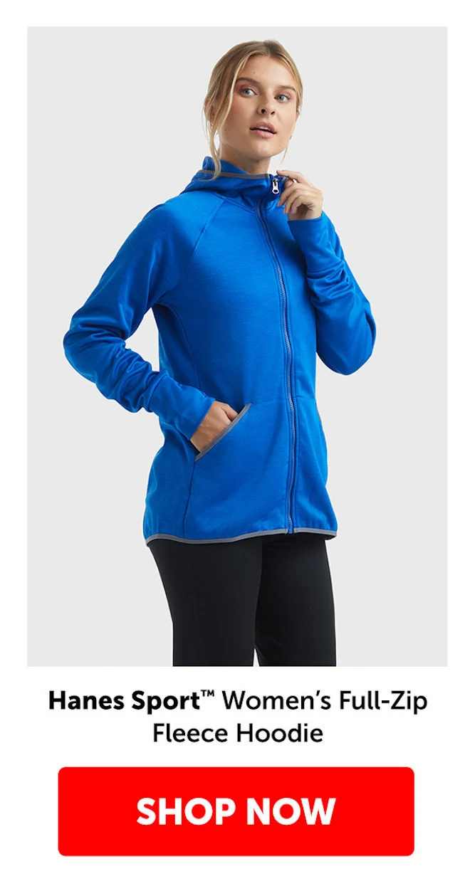 Hanes Sport Women’s Full-Zip Fleece Hoodie