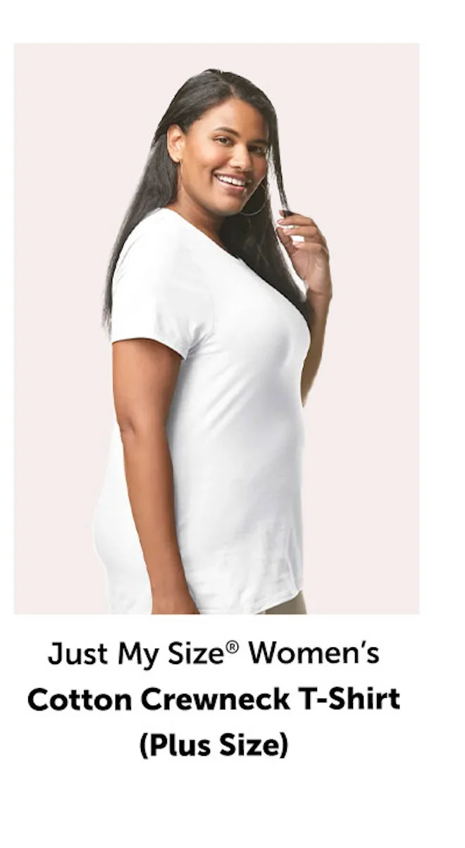 Just My Size Women’s Cotton Crewneck T-Shirt (Plus Size)