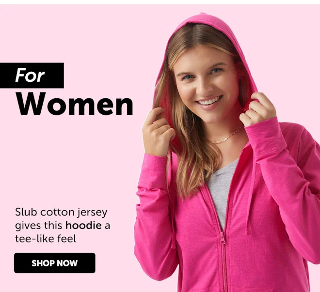 Hanes Women’s Slub Jersey Full Zip Hoodie