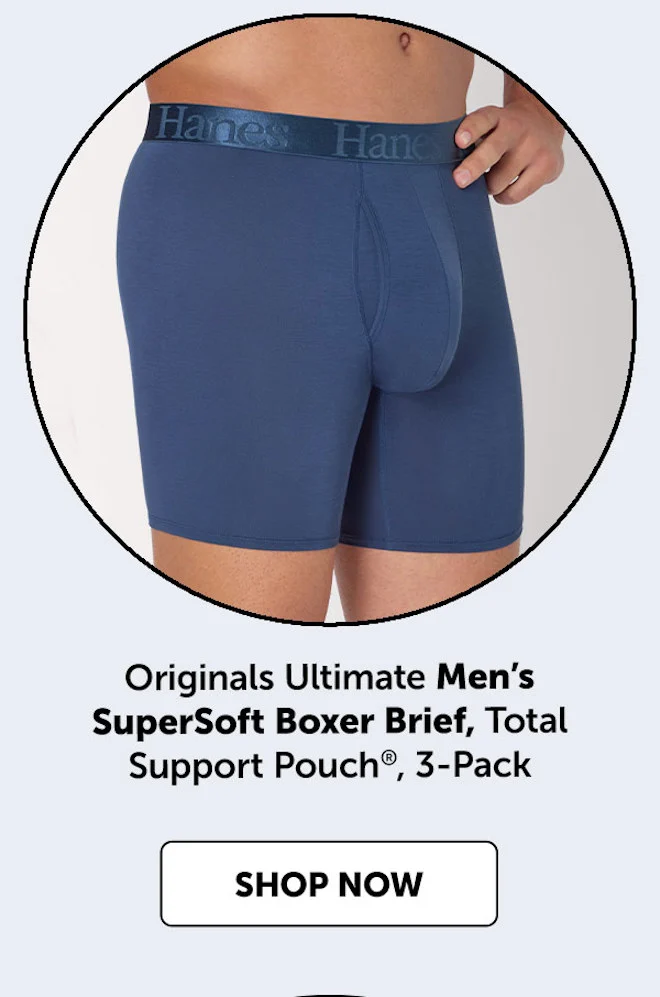 Originals Ultimate Men’s SuperSoft Boxer Brief, Total Support Pouch, 3-Pack