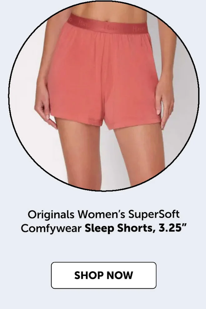 Originals Women’s SuperSoft Comfywear Sleep Shorts, 3.25”