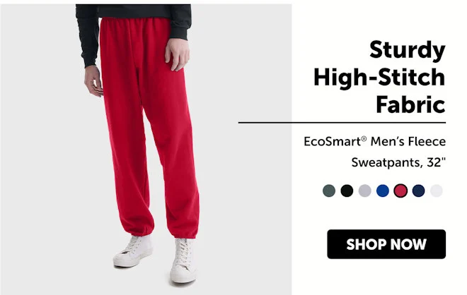 EcoSmart Men’s Fleece Sweatpants, 32"