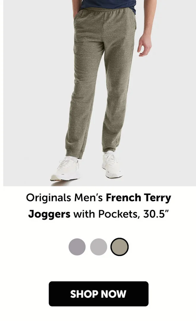 Originals Men’s French Terry Joggers with Pockets, 30.5”