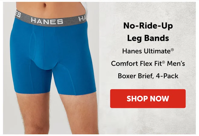 Hanes Ultimate Comfort Flex Fit Men’s Boxer Brief, 4-Pack