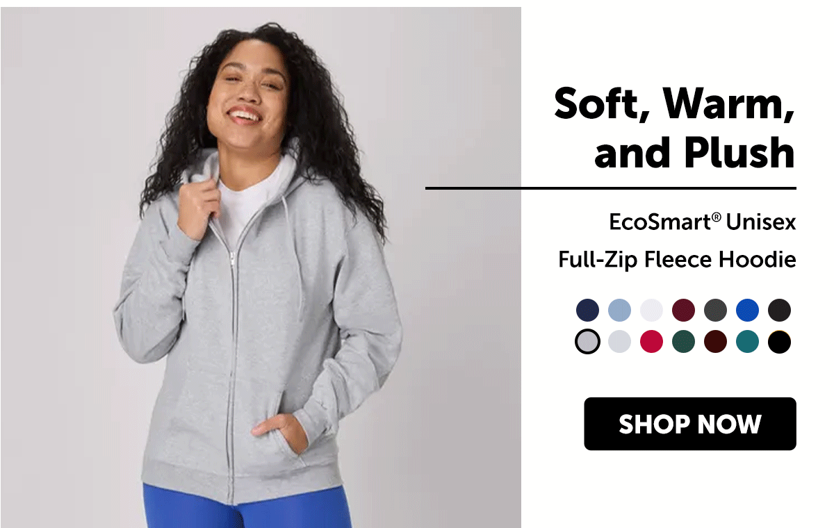 EcoSmart Unisex Full-Zip Fleece Hoodie