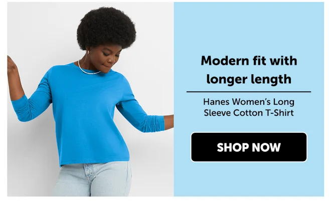 Hanes Women’s Long Sleeve Cotton T-Shirt