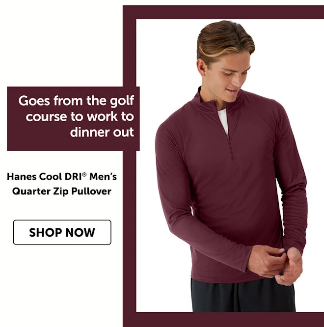 Hanes Cool DRI Men’s Quarter Zip Pullover