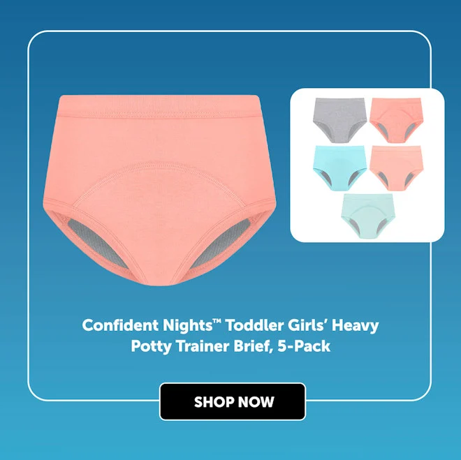 Confident Nights Toddler Girls’ Heavy Potty Trainer Brief, 5-Pack