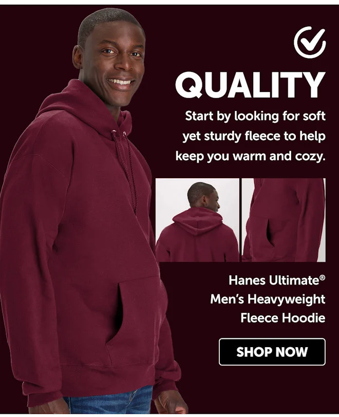 Hanes Ultimate Men’s Heavyweight Fleece Hoodie