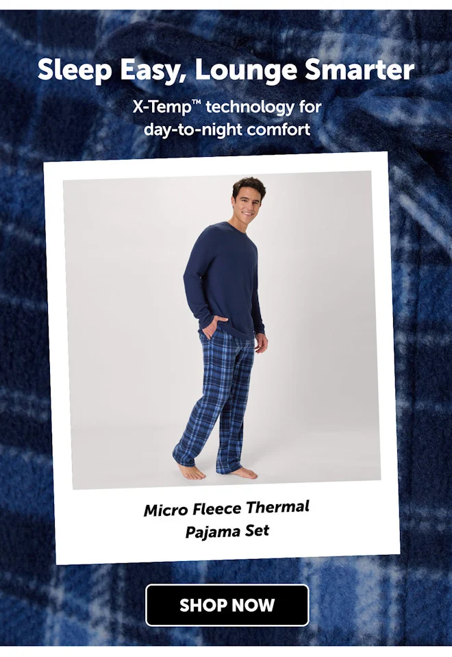 Men’s Micro Fleece Thermal Pajama Set