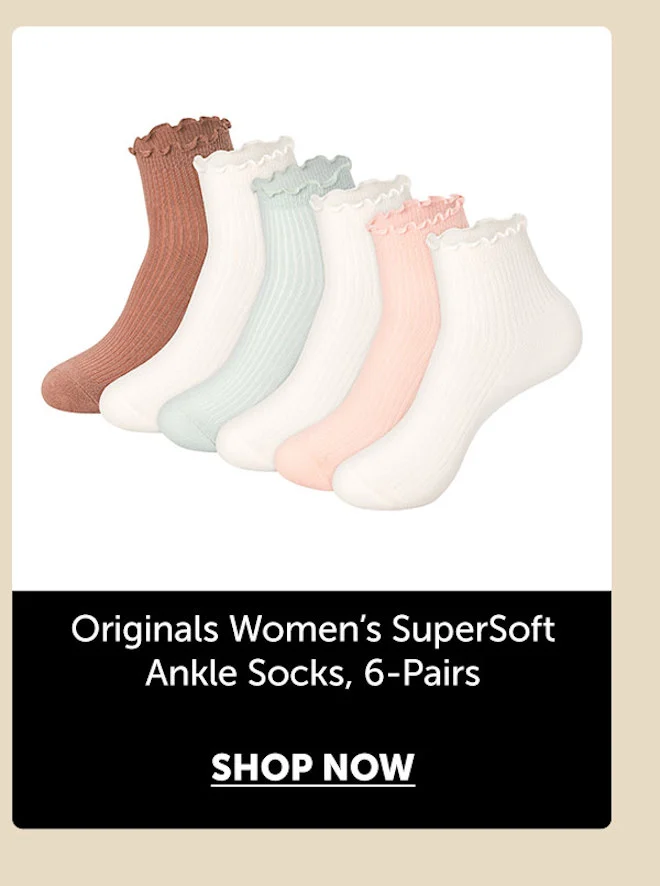 Originals Women’s SuperSoft Ankle Socks, 6-Pairs
