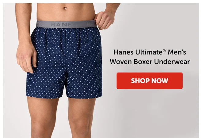 Hanes Ultimate Men’s Woven Boxer Underwear
