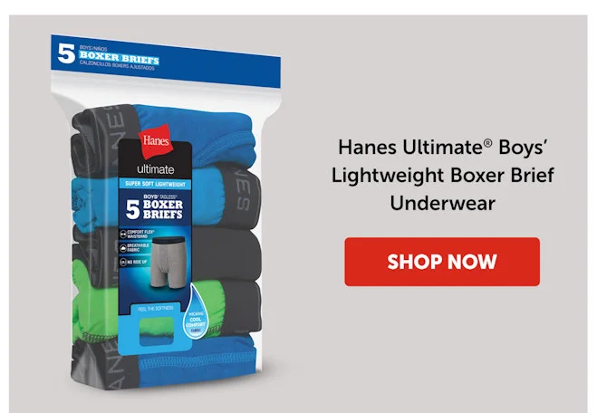 Hanes Ultimate Boys’ Lightweight Boxer Brief Underwear