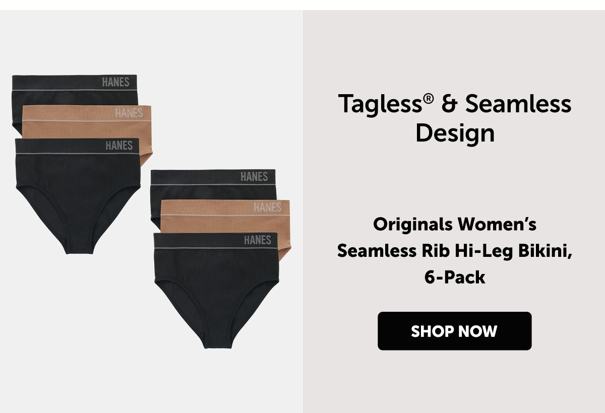 Originals Women’s Seamless Rib Hi-Leg Bikini, 6-Pack