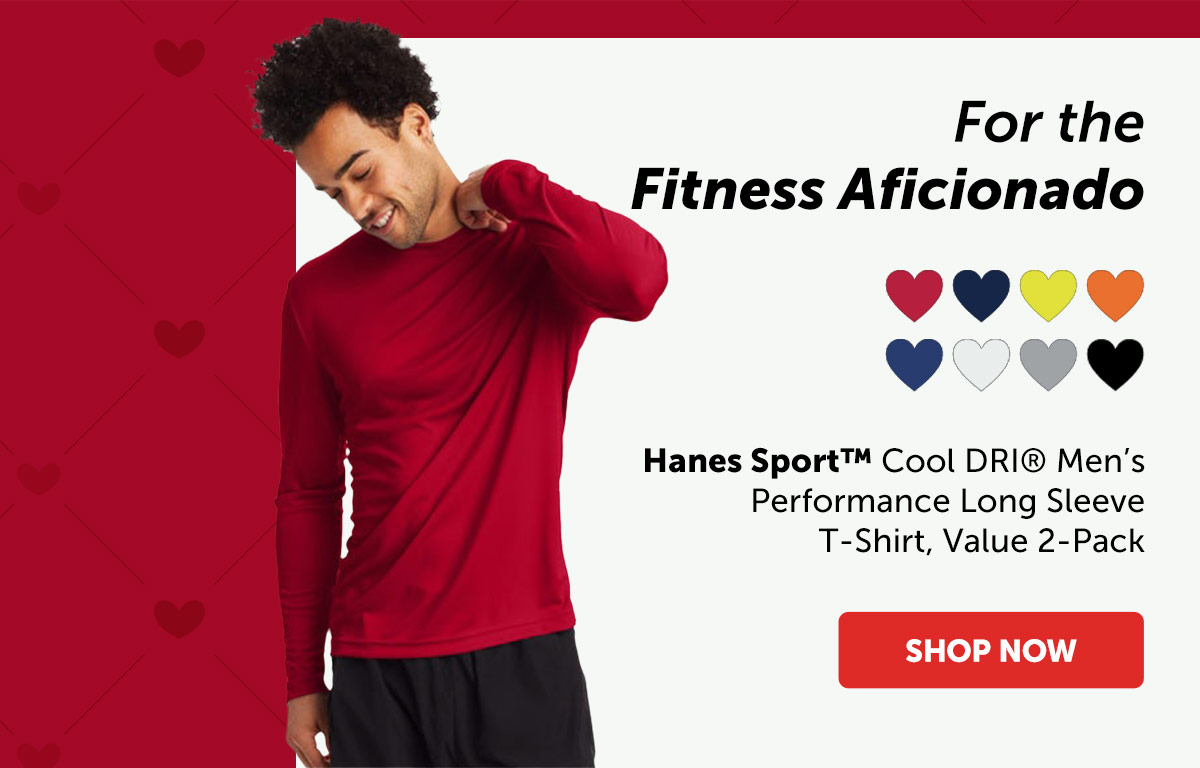 Hanes Sport Cool DRI Men’s Performance Long Sleeve T-Shirt, Value 2-Pack