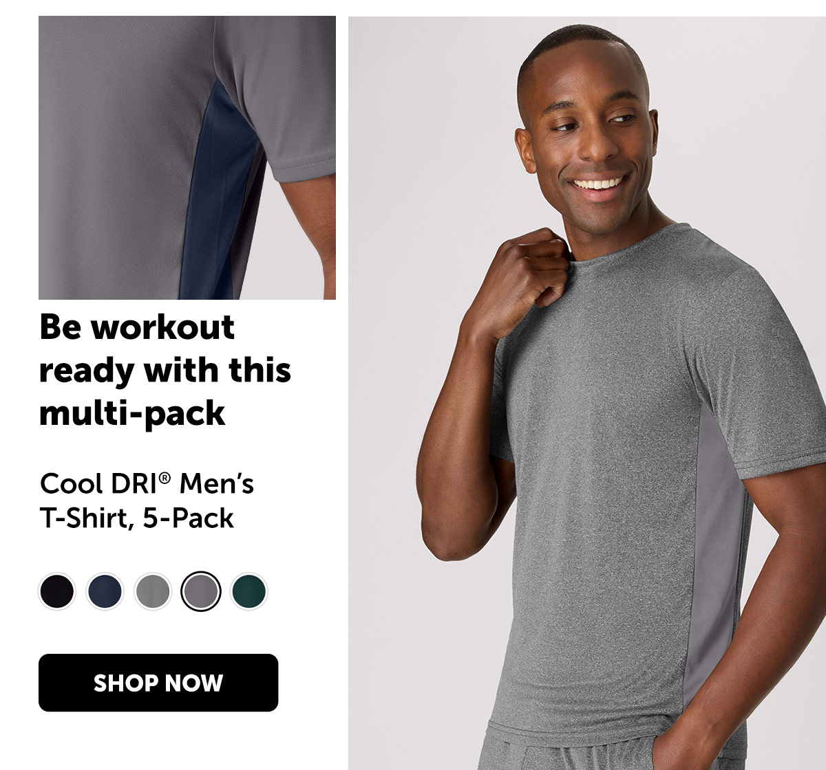 Cool DRI Men’s T-Shirt, 5-Pack