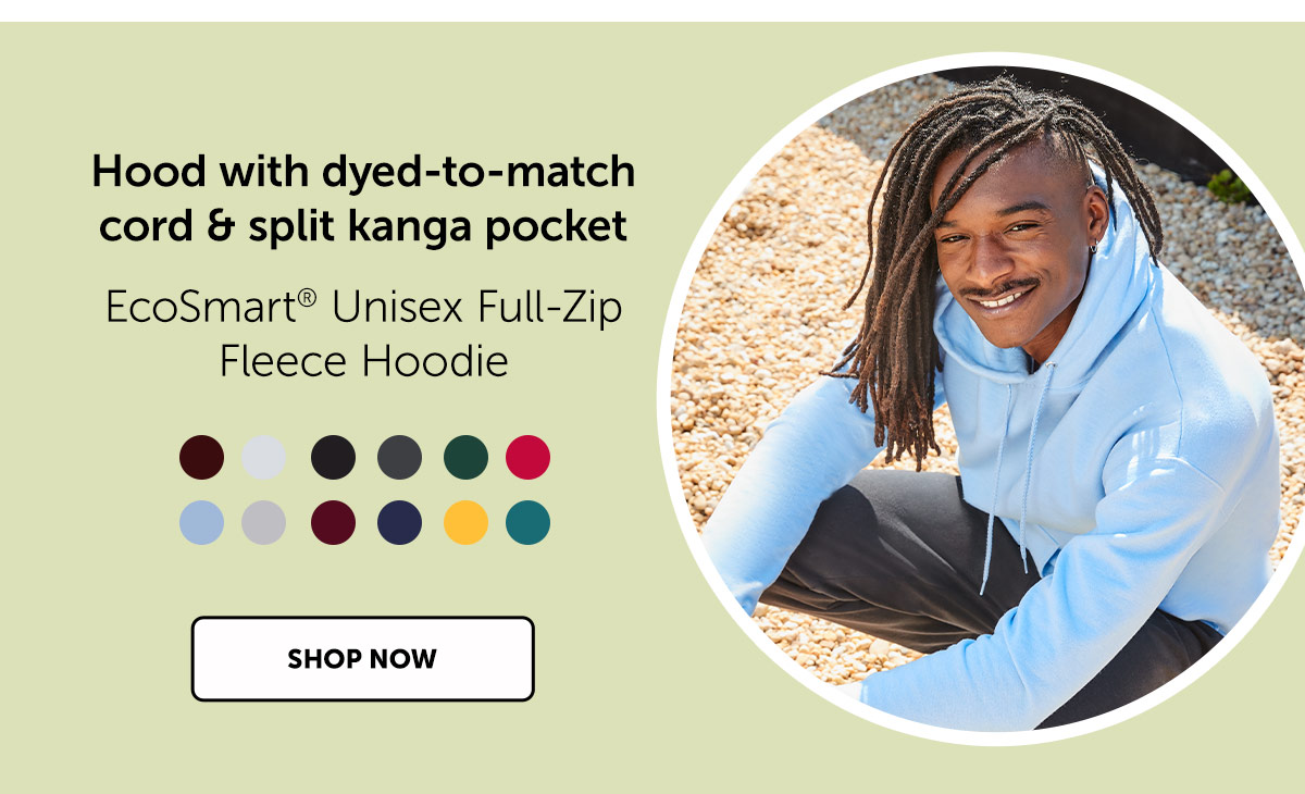 EcoSmart Unisex Full-Zip Fleece Hoodie