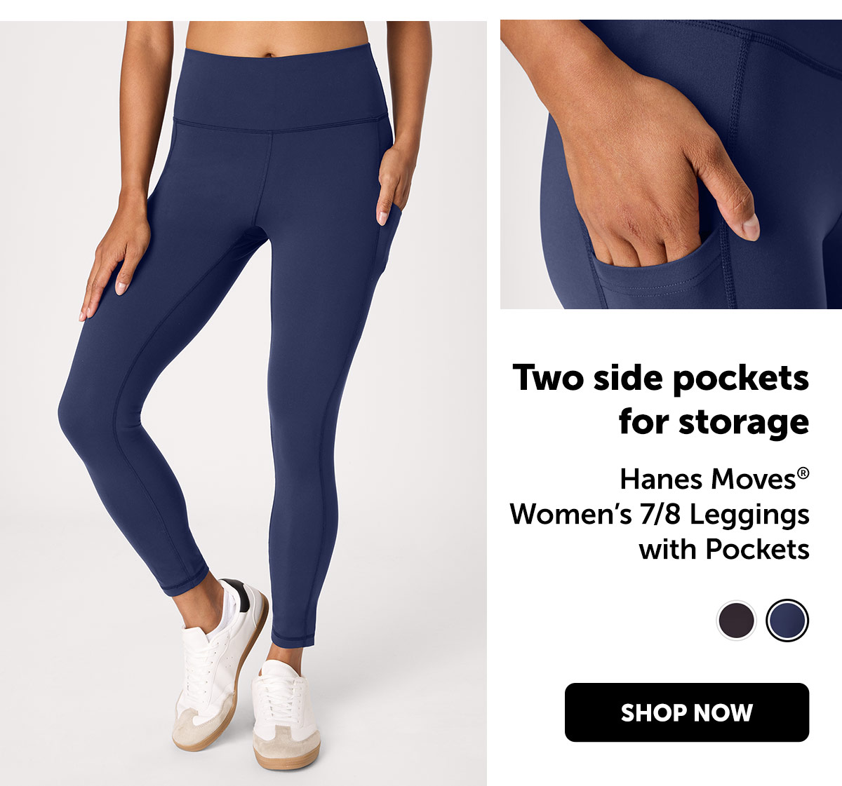 Hanes Moves Women’s 7/8 Leggings with Pockets