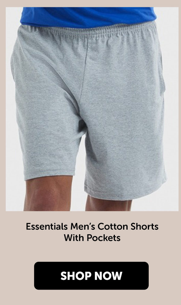 Essentials Men’s Cotton Shorts With Pockets