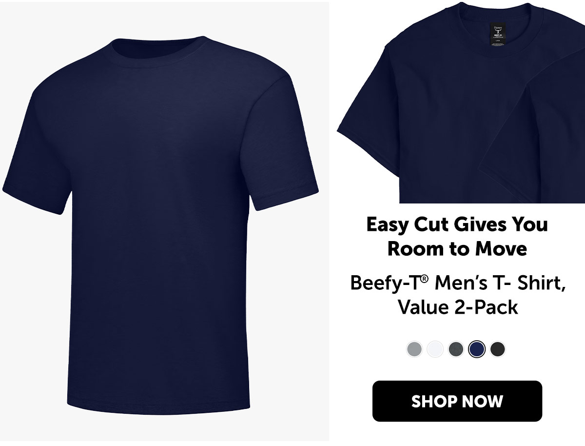 Beefy-T Men’s T- Shirt, Value 2-Pack