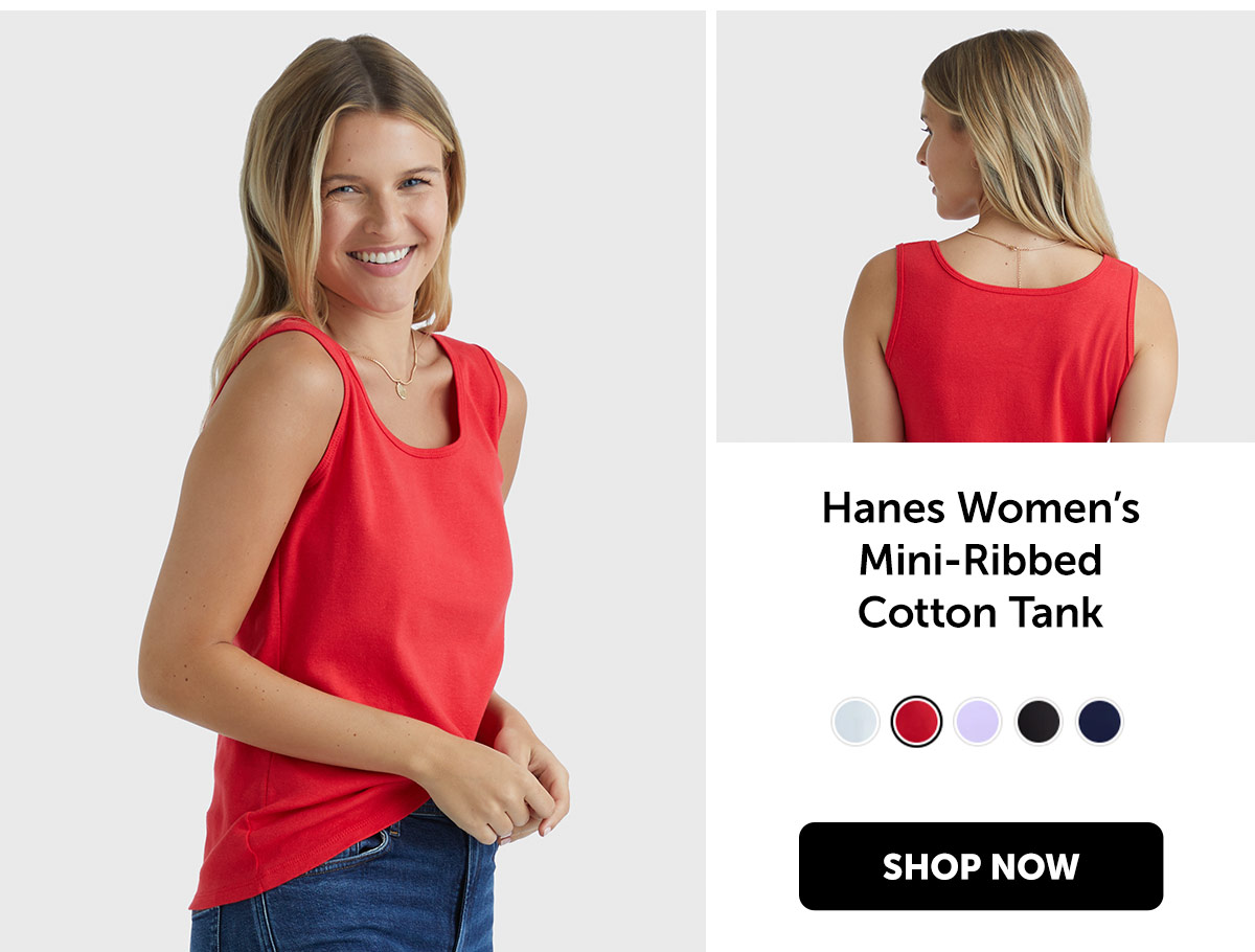 Hanes Women’s Mini-Ribbed Cotton Tank
