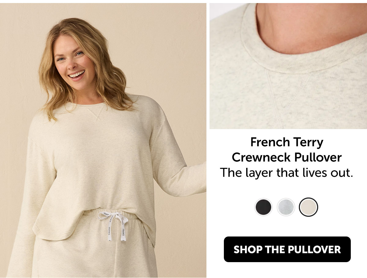 Hanes Originals Comfywear Women's French Terry Crewneck Pullover