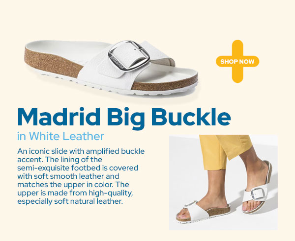 Birkenstock Madrid Big Buckle - White SKU: 822698671801