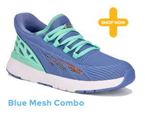 Drew Halo Women's Step-In Sneaker - Blue Mesh Combo SKU: 196381094186 Color: Blue Mesh Combo