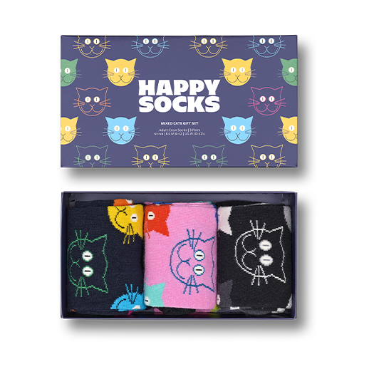 3-Pack Mixed Cat Socks Gift Set