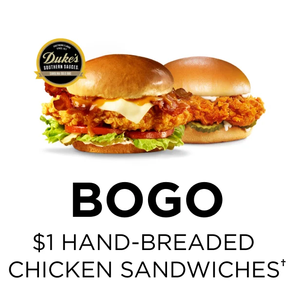 Buy One Get One for $1 Hand-Breaded Chicken Sandwiches