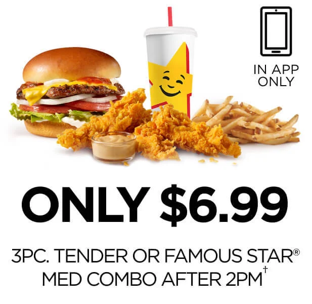 Offer on Famous Star or Hand Breaded Chicken Medium Combo