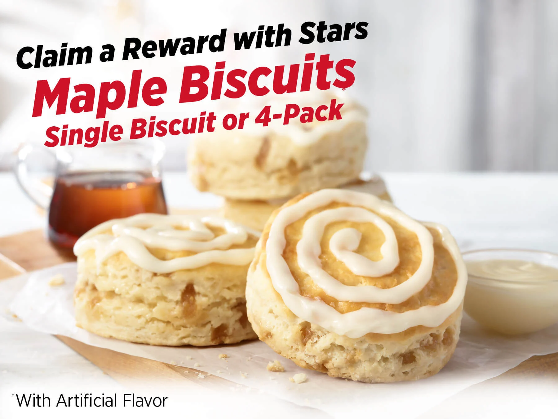 Claim a Reward with Stars. Single Biscuit or 4-Packs.
