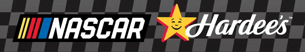 NASCAR and Hardee's logos.