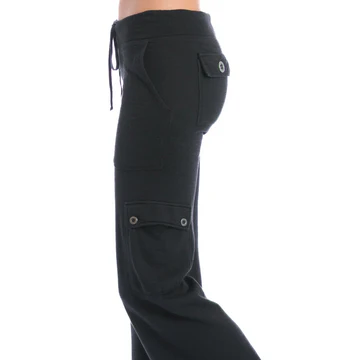 Lightweight Fleece Wide Leg Cargo Sweatpant