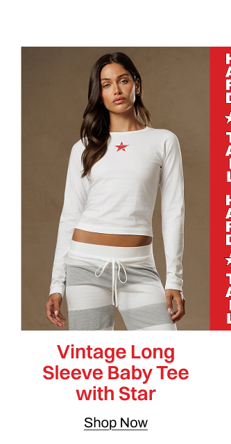 VINTAGE LONG SLEEVE BABY TEE WITH STAR
