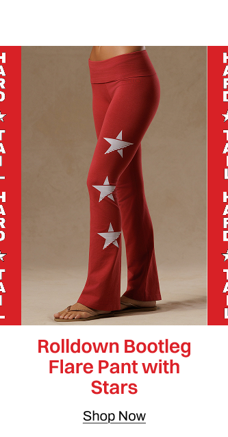 ROLLDOWN BOOTLEG FLARE PANT WITH STARS