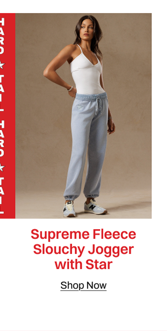 SUPREME FLEECE SLOUCHY JOGGER WITH STAR  [SHOP NOW]