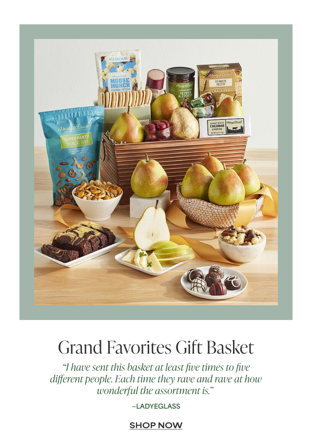 Grand Favorites Gift Basket - 'I have sent this basket at least five times to five different people. Each time they rave and rave at how wonderful the assortment is.' - Ladyeglass 
