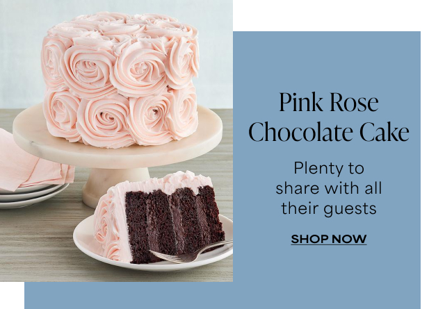 Pink Rose Chocolate Cake - Plenty to share with all their guests