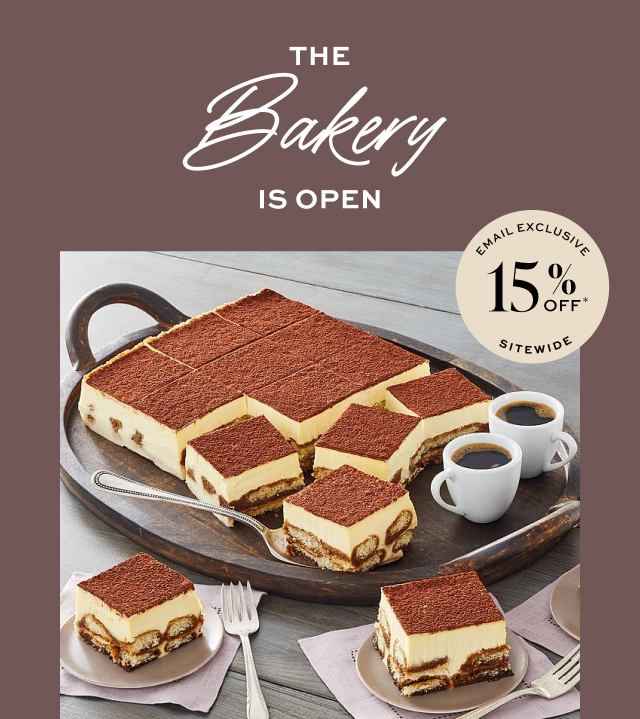 The Bakery Is Open - 15% off sitewide  