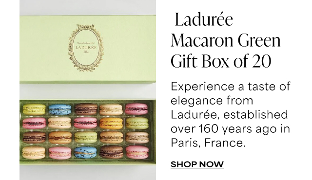 Ladurée Macaron Green Gift Box of 20 - Experience a taste of elegance from Ladurée, established over 160 years ago in Paris, France.