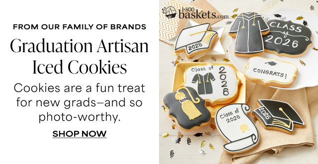 FROM OUR FAMILY OF BRANDS - Graduation Artisan Iced Cookies - Cookies are a fun treat for new grads - and so photo-worthy.