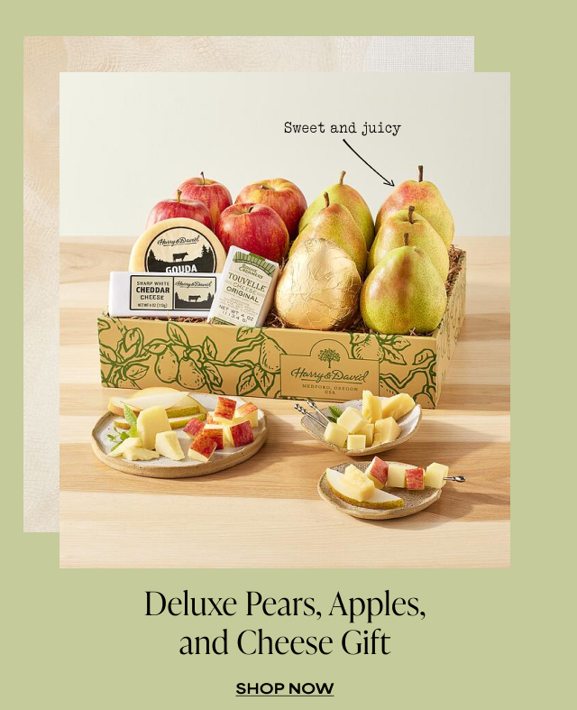 Deluxe Pears, Apples, and Cheese Gift