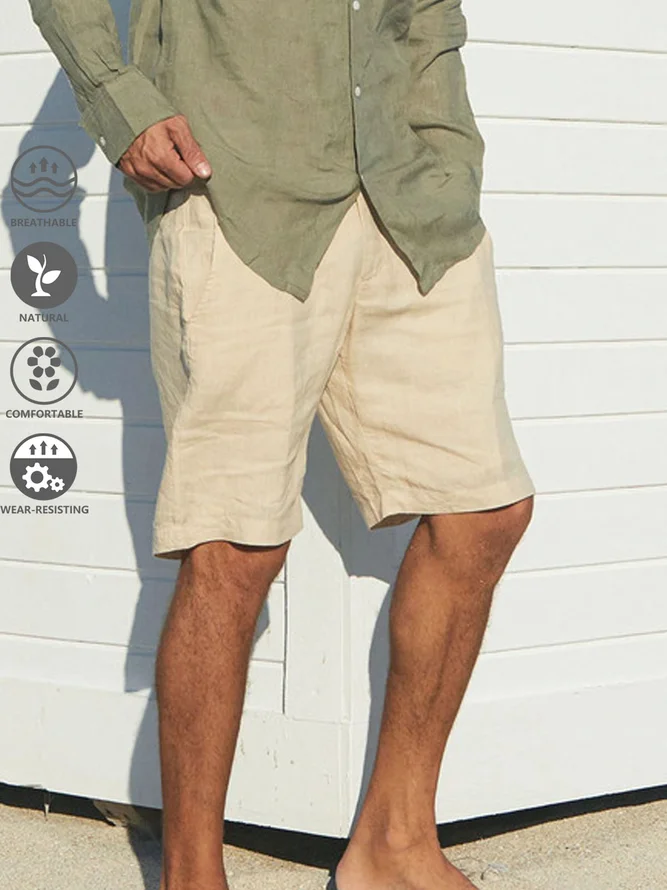 Cotton Linen Hawaiian Casual Shorts