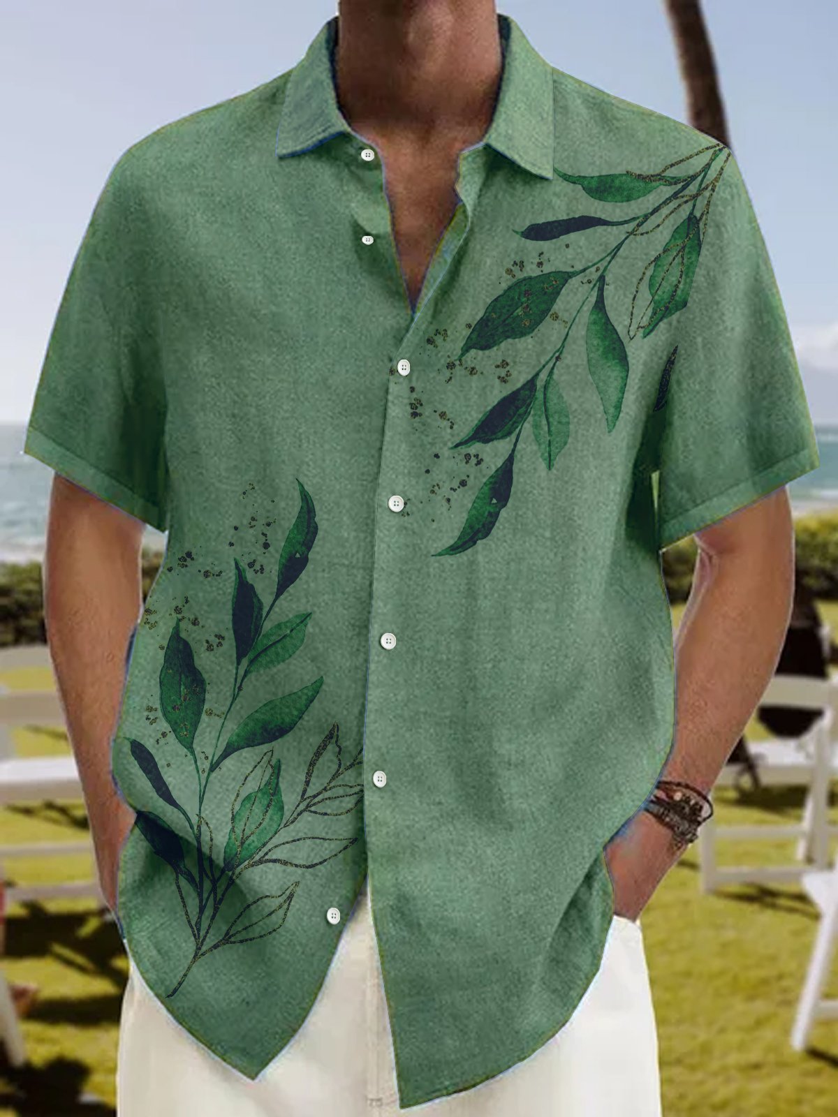 Image of Leaf Short Sleeve Resort Shirt